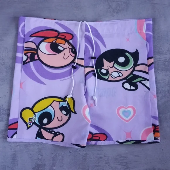 Vintage Boom Box Benny's "Power Puff Girls" Custom Patchwork Shorts – UNISEX - Picture 4 of 8